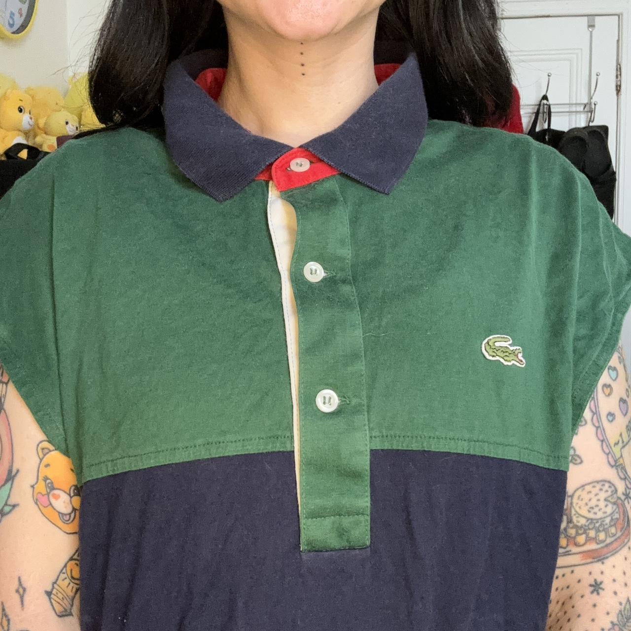 Adorable size 8 vintage up-cycled Lacoste shirt from... - Depop