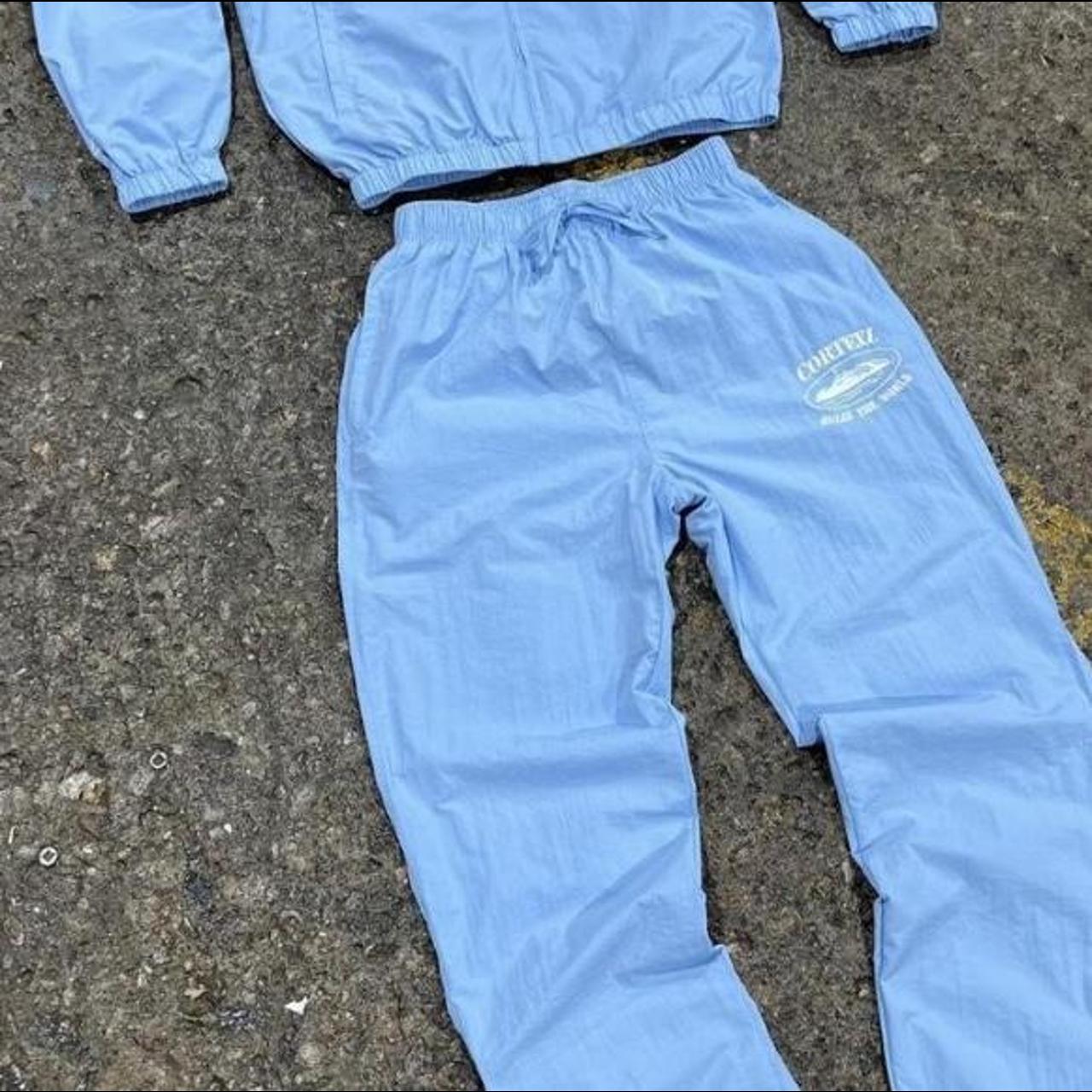 Corteiz Men’s Baby Blue Sweatpants Size M Brand... Depop
