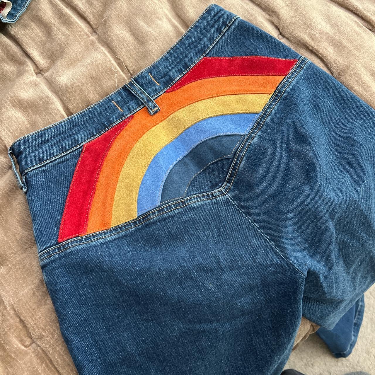 We the Free rainbow flared jeans. Waist 25. Perfect... - Depop