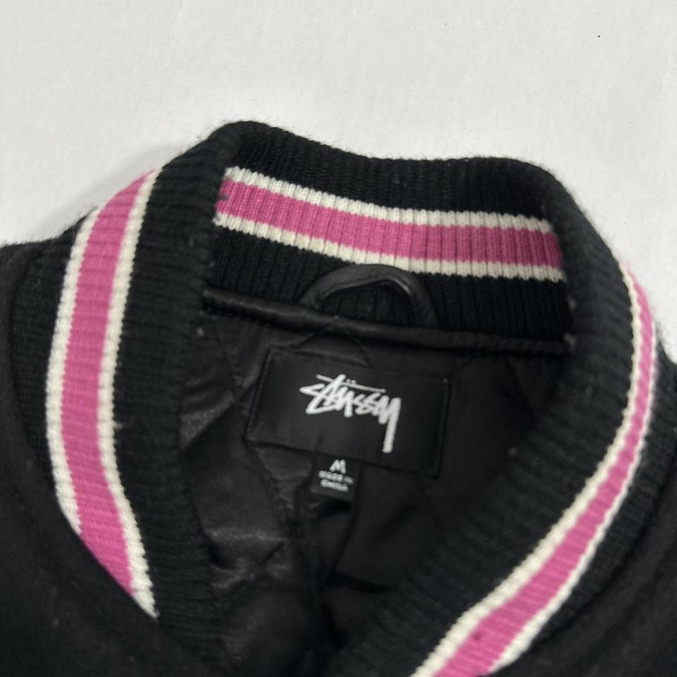 Stussy S talk melton varsity jacket Fall 22” drop... - Depop