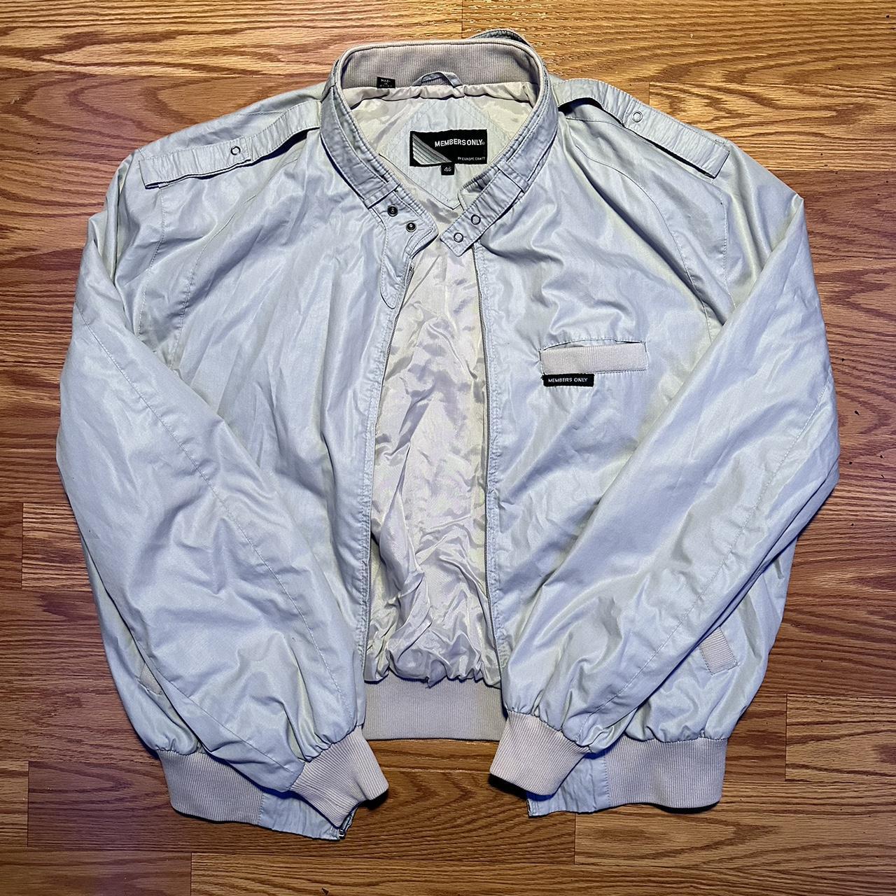 Members Only Men's Grey and Silver Jacket