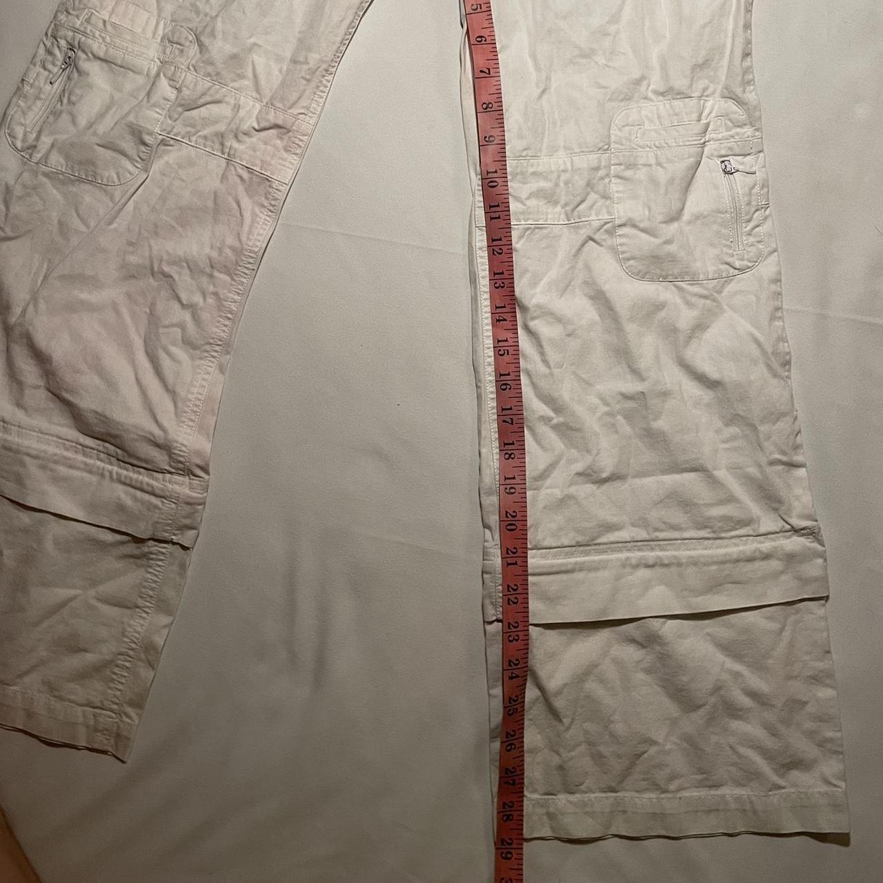 vintage white cargo pants w functional pockets... - Depop