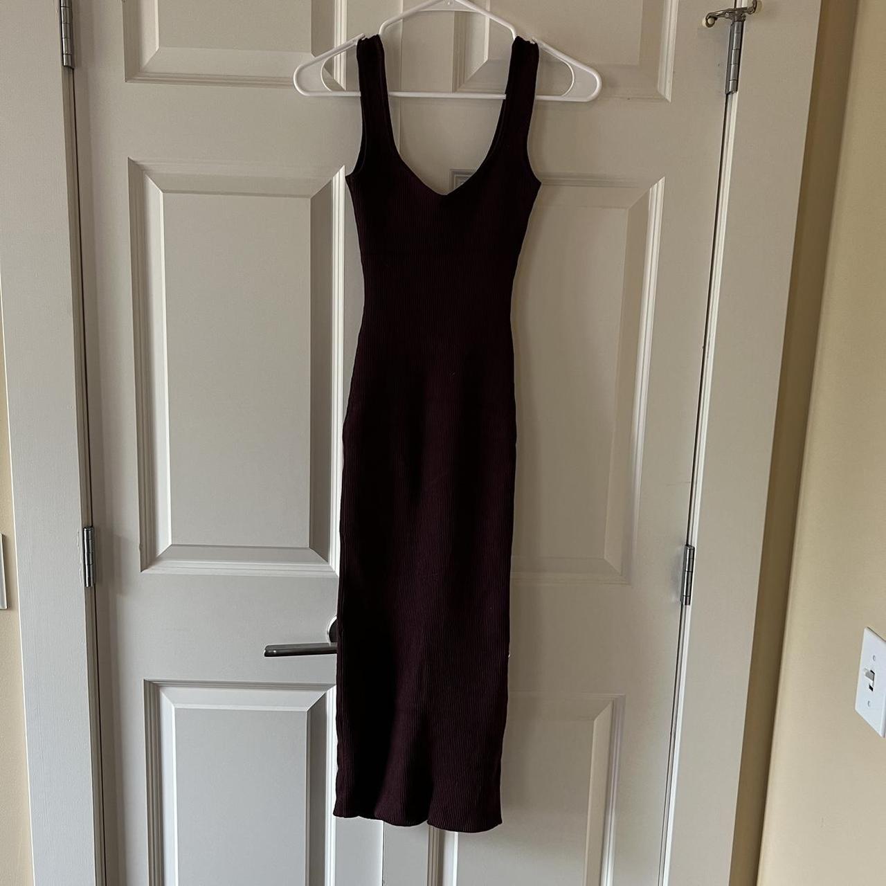 Glassons midi bodycon knit dress in a deep... Depop