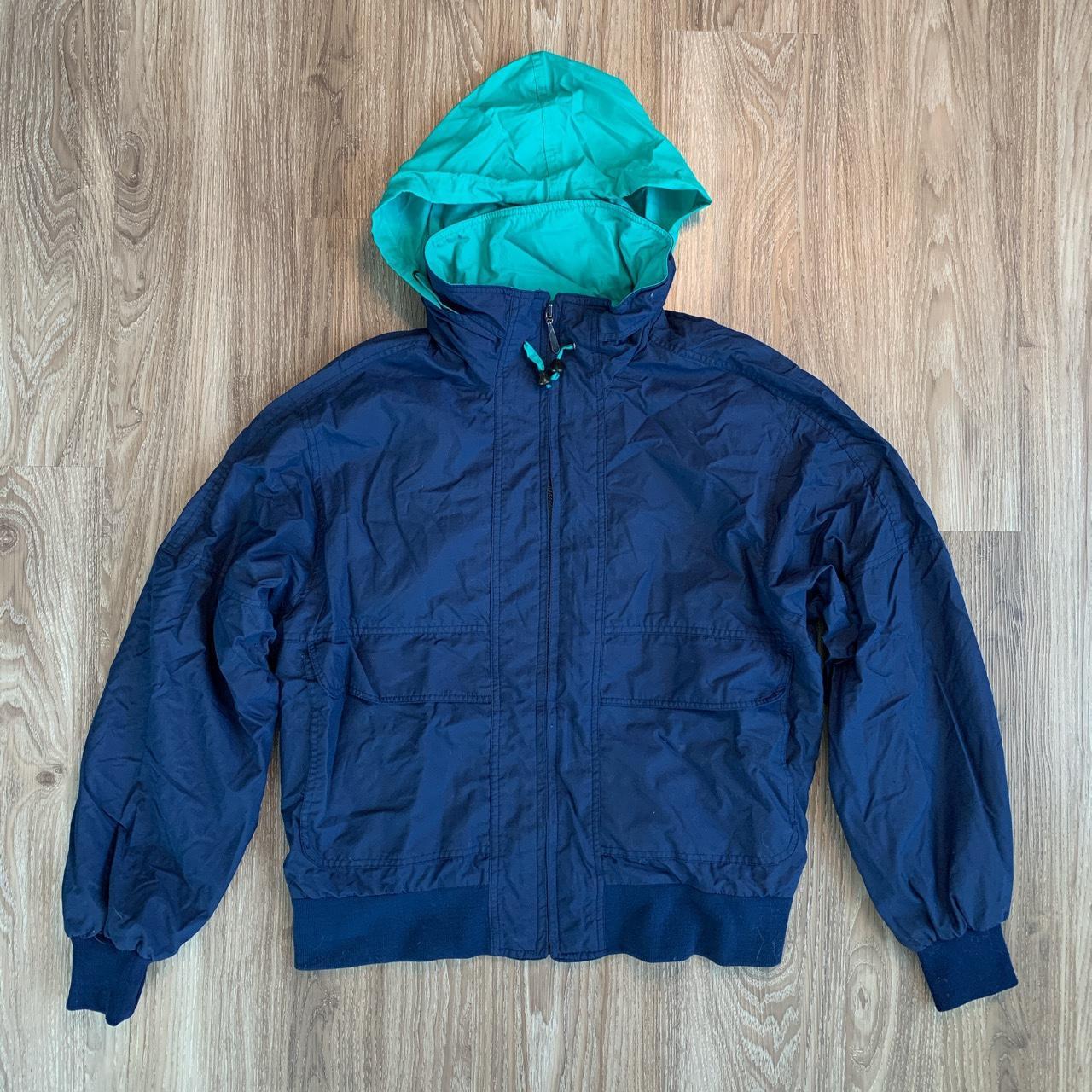 80s Vintage windbreaker/winter jacket - Blue and... - Depop