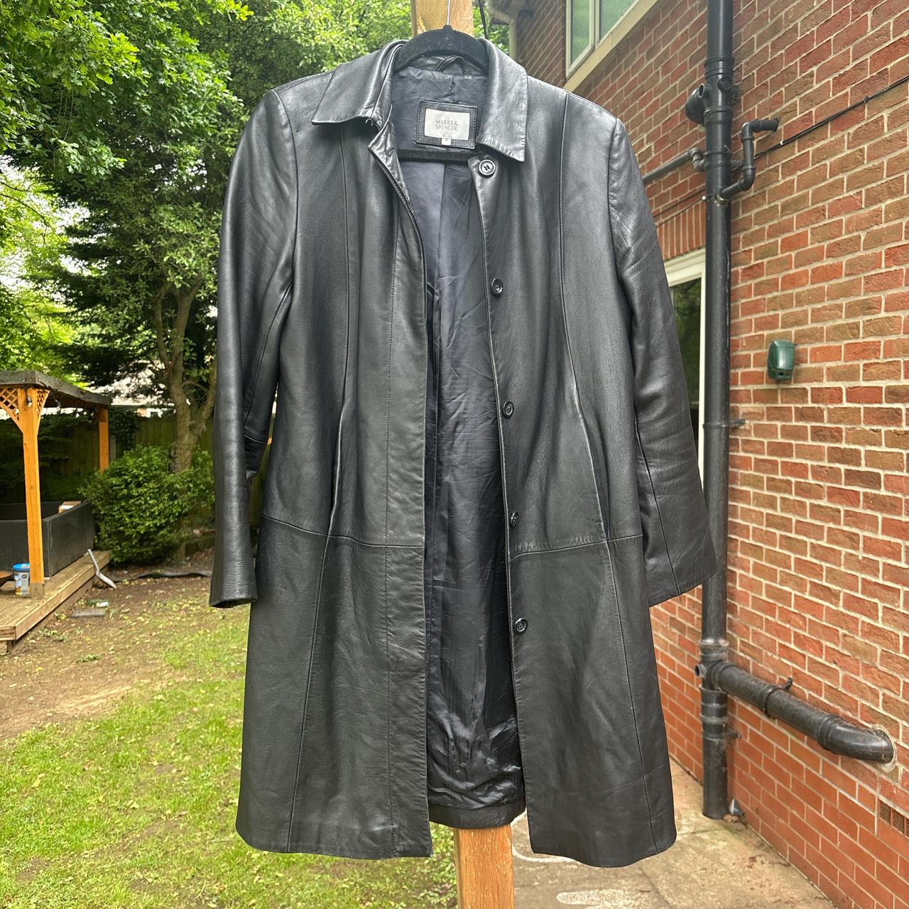 Leather Marks And Spencer Long Coat Leather Belted Single Breasted