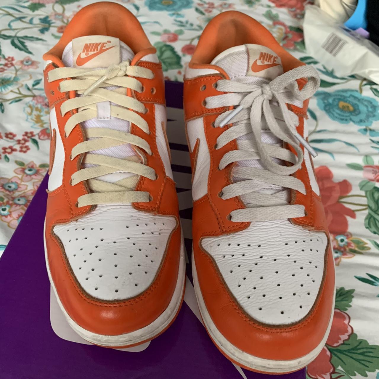 Nike Men's Orange and White Trainers | Depop