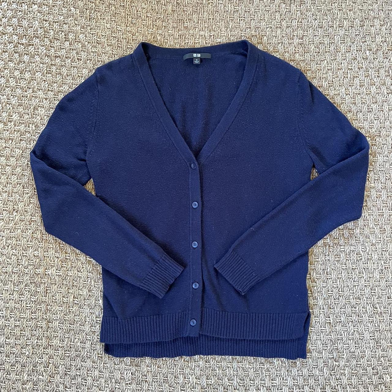 UNIQLO Women's Navy Cardigan | Depop