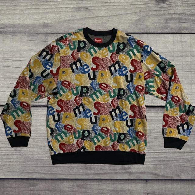 Supreme Scatter Text Crewneck Brand New Size... - Depop