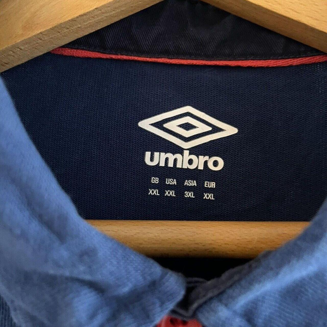 Umbro England Rose Rugby Polo Shirt o2 Long Sleeve XXL. - Depop