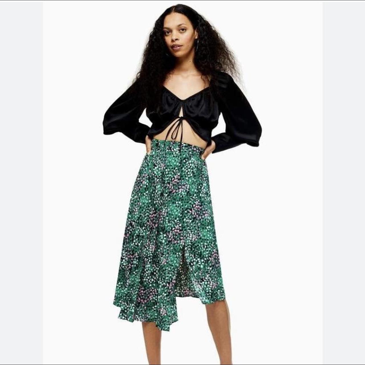 Green midi 2024 skirt topshop