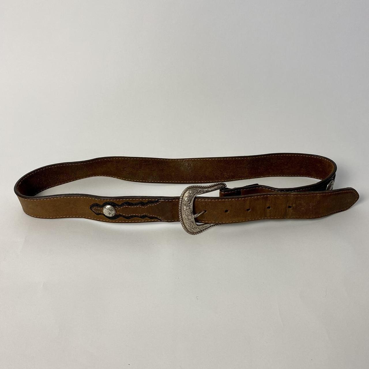 Vintage brown leather belt. Great condition. Free... - Depop