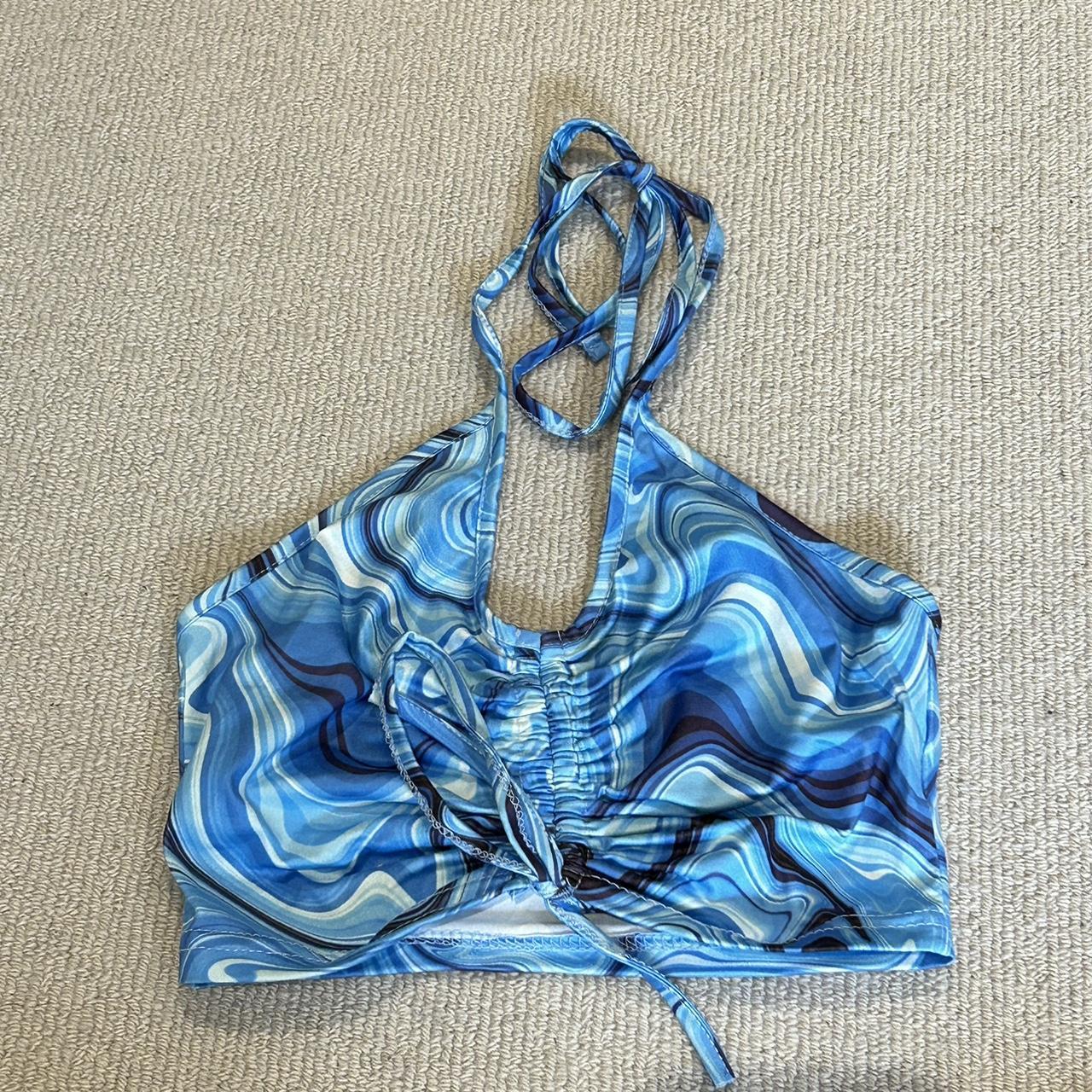 Shein blue going out top Size xs Perfect condition Depop