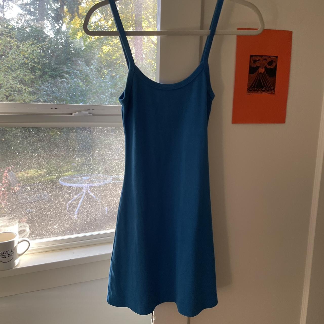 los angeles apparel mini rib dress in blue 🥿 i love... - Depop