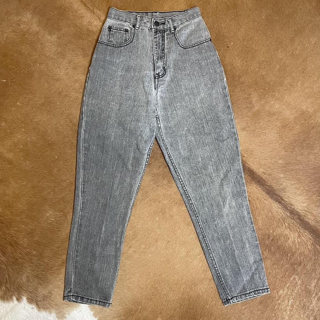 Vintage 70s 80s grey chevron denim Label