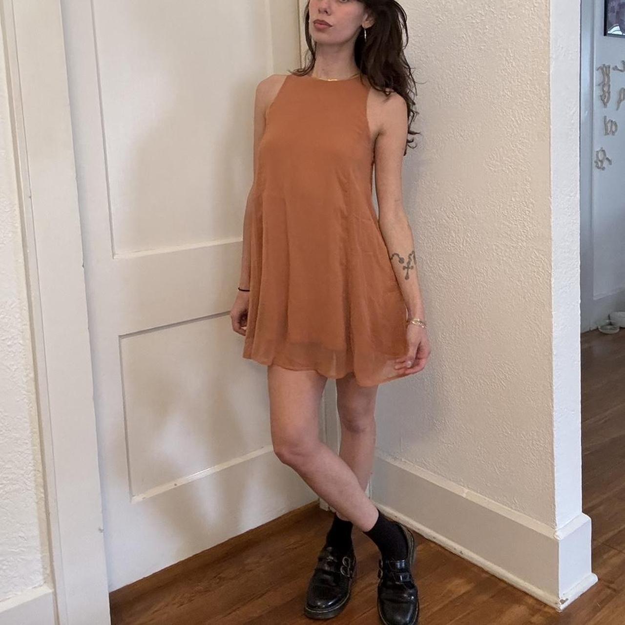 Mini dress Burnt orange Abercrombie & Fitch mini... Depop