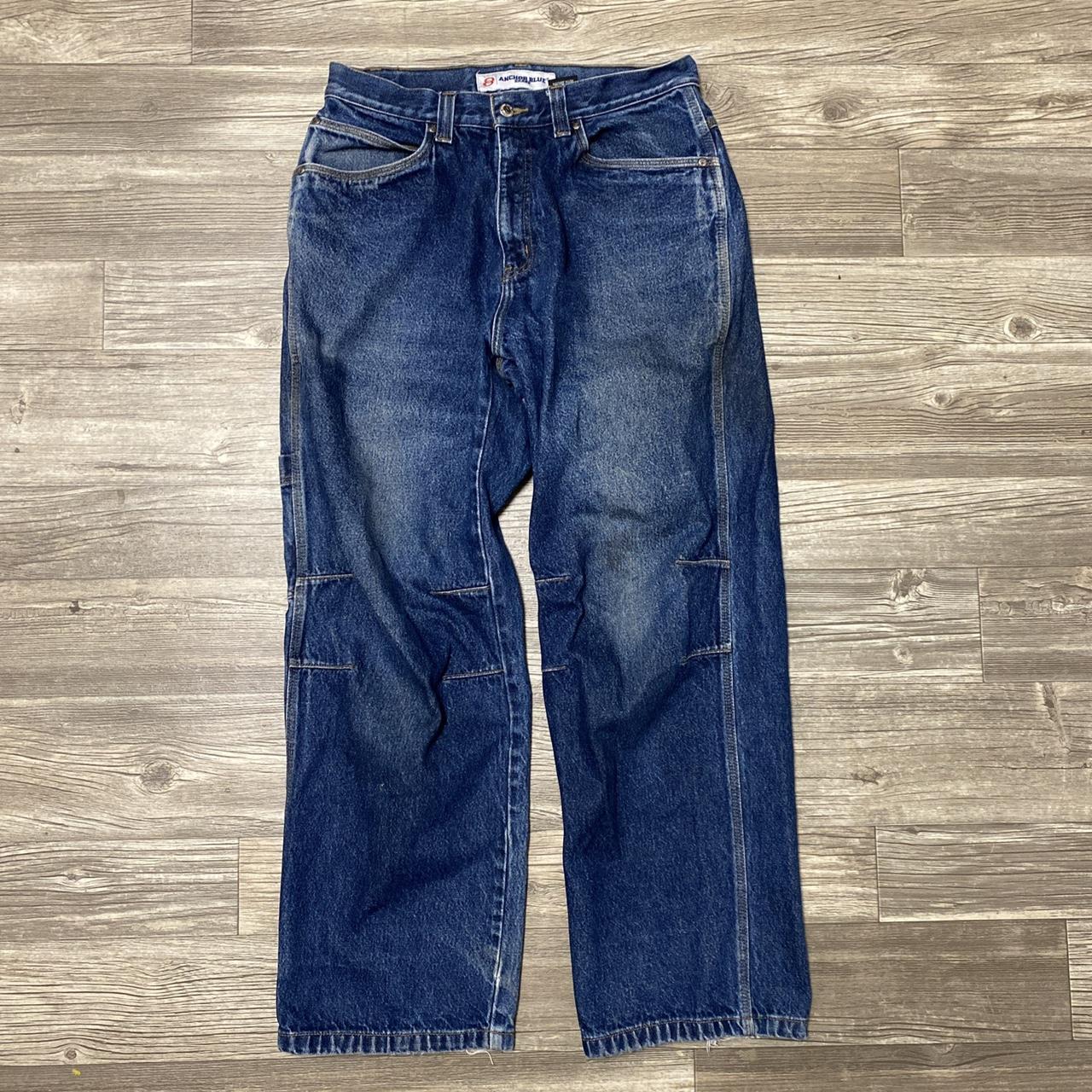 Anchor Blue Men's Navy Jeans | Depop