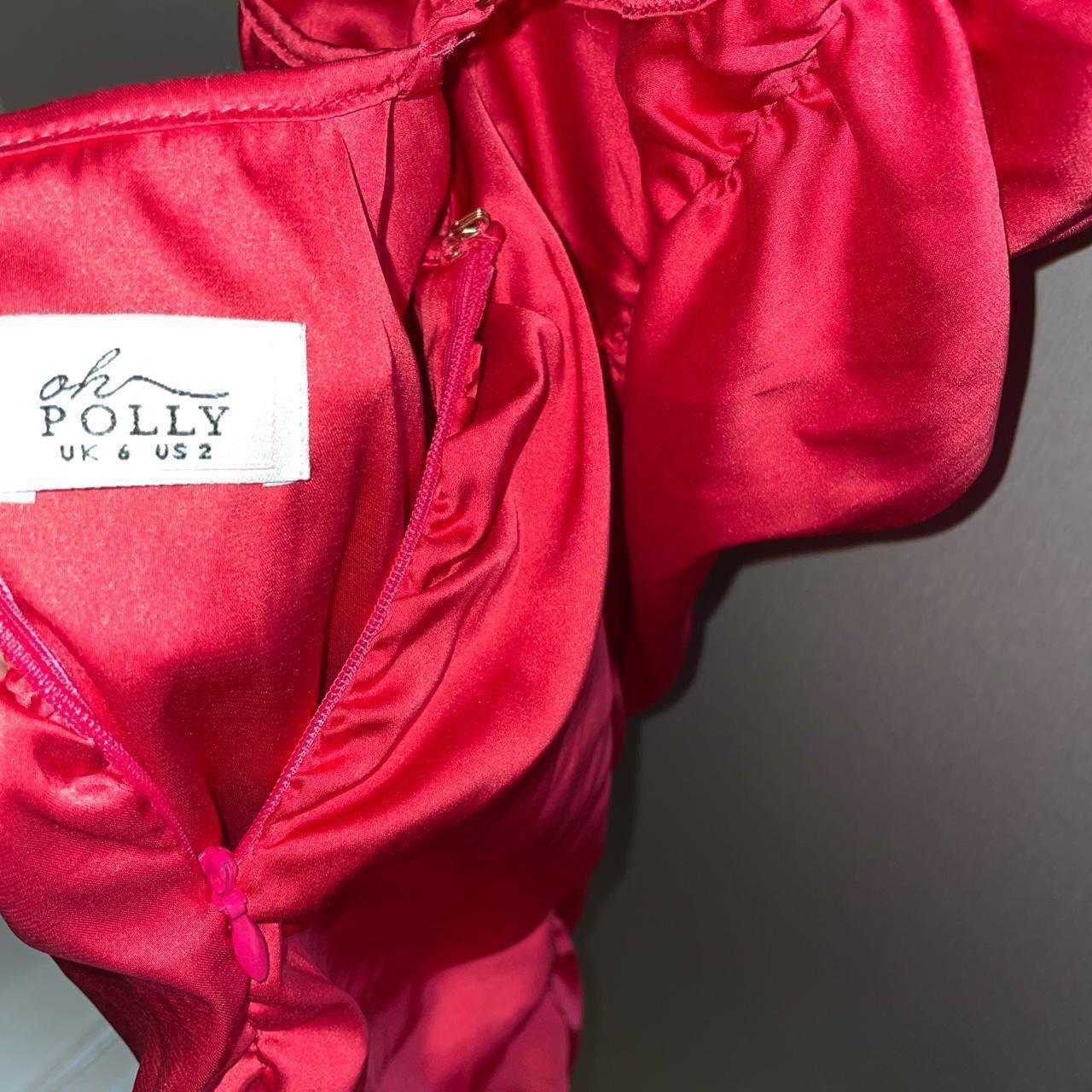 Hot pink oh polly backless silk dress Size 6, only... Depop