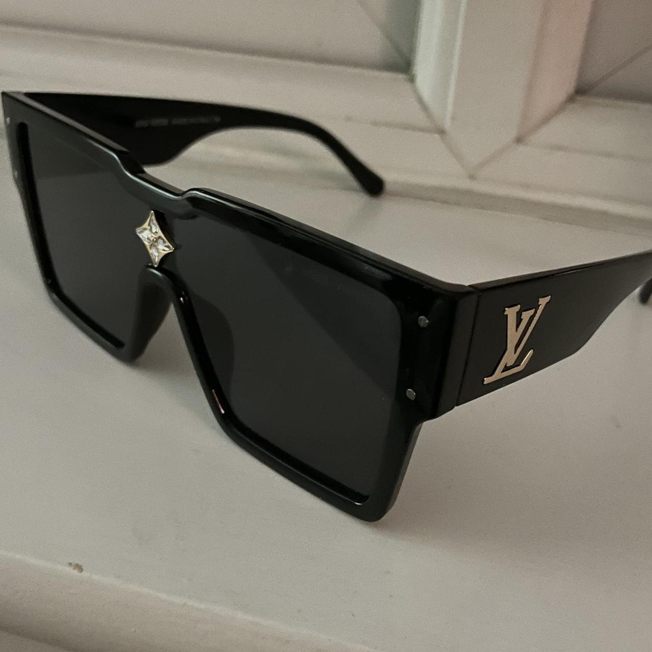 Louis Vuitton Men's Black and Gold Sunglasses | Depop