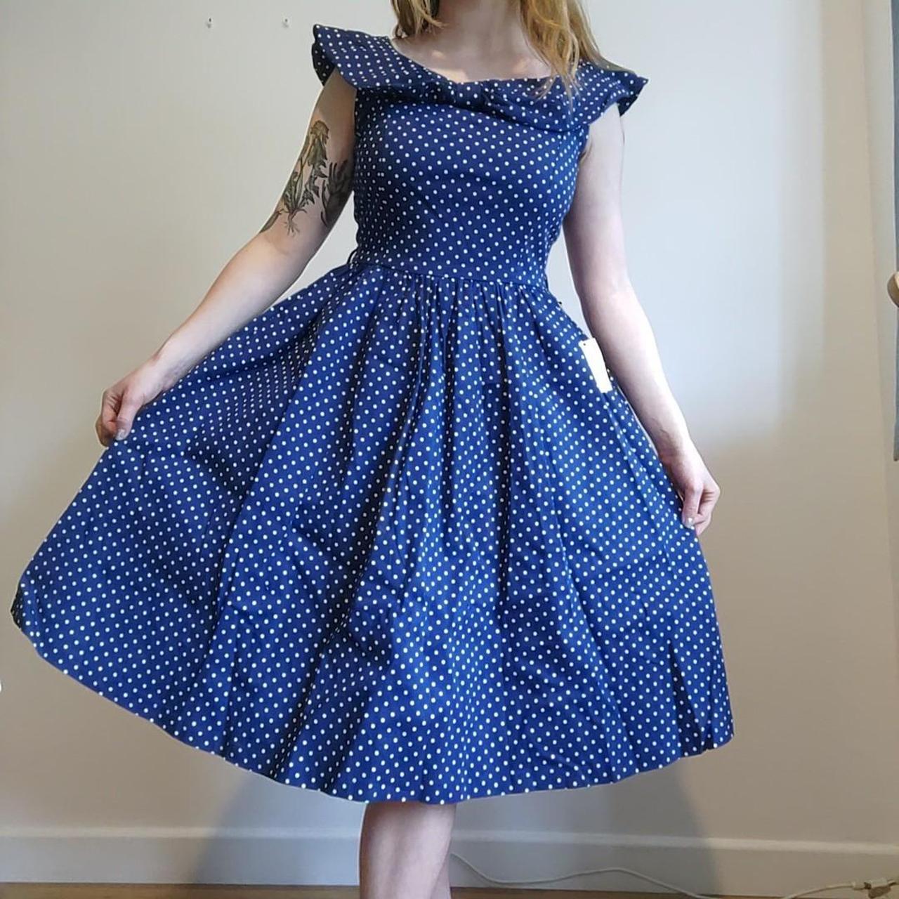 HOT Polka Dot Dress Lindy Bop Prom Dress Navy Lindy Bop - Main Image