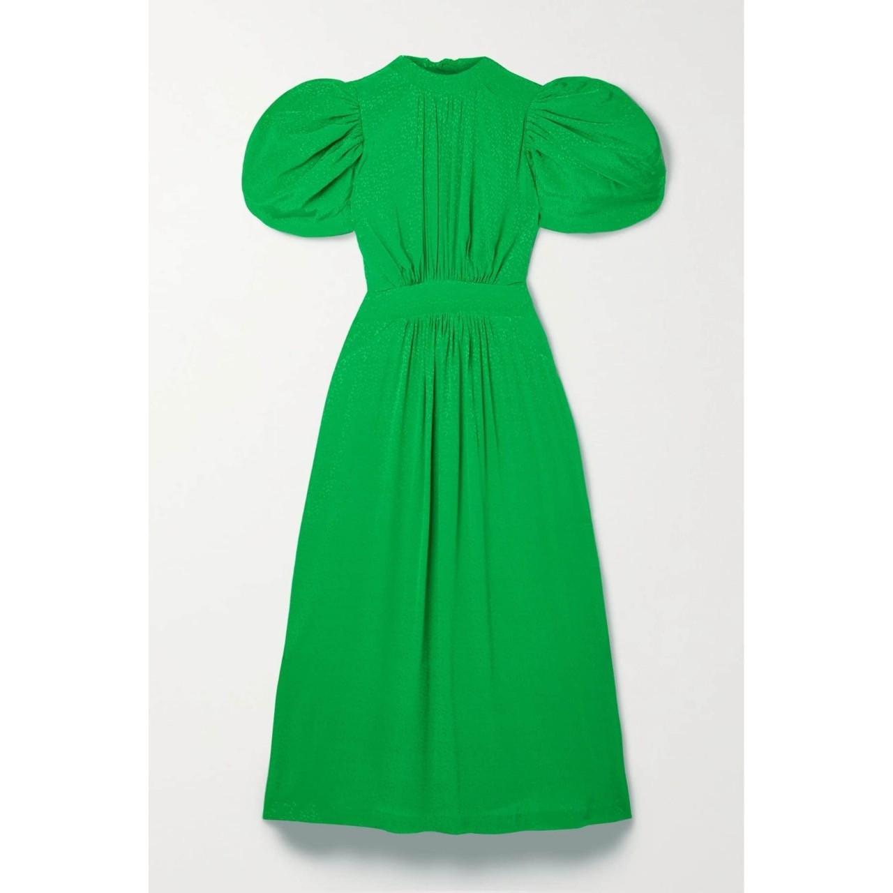 Rotate Birger Christensen Women's Green Dress | Depop