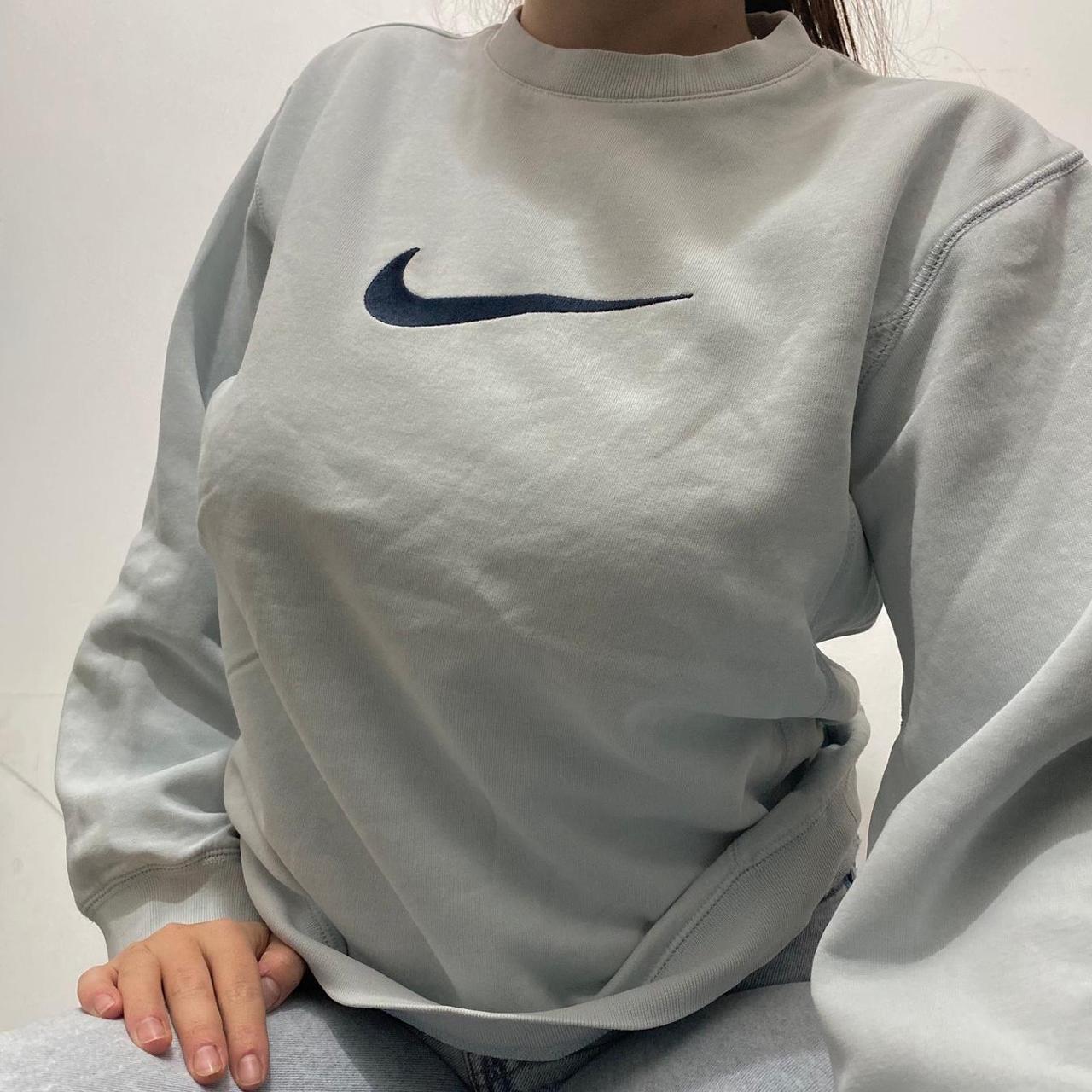 Nike Women's Blue and Black Sweatshirt | Depop