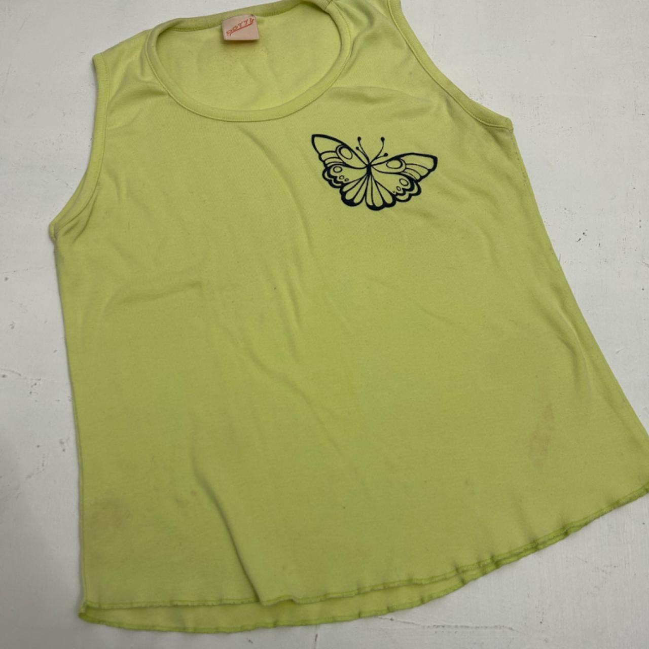 y2k butterfly top cotton Stretchy fabric, y2k 90s... - Depop