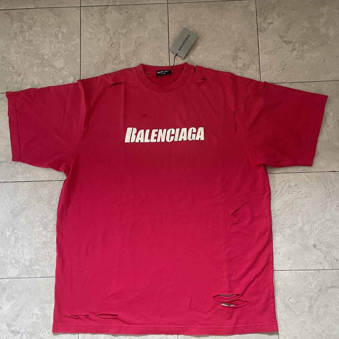 Balenciaga oversized distressed t shirt Size S but... - Depop