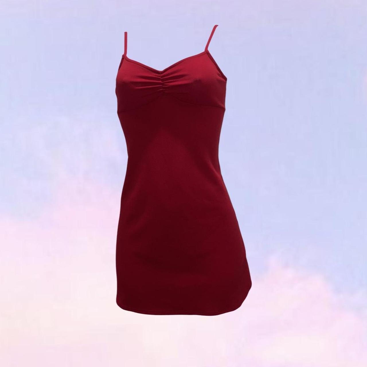 Vintage 90s y2k cherry red mini dress. Made in the... - Depop