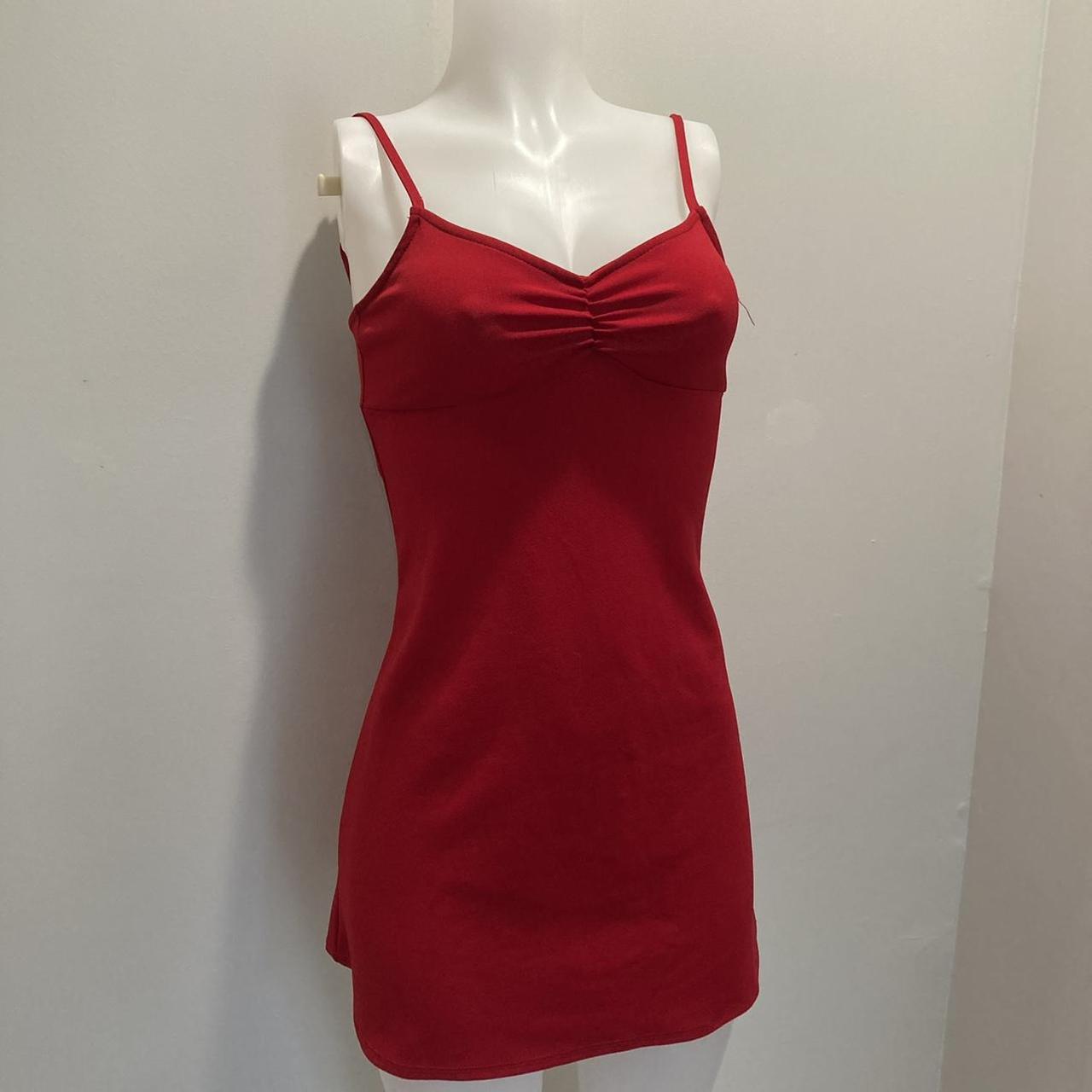 Vintage 90s y2k cherry red mini dress. Made in the... - Depop