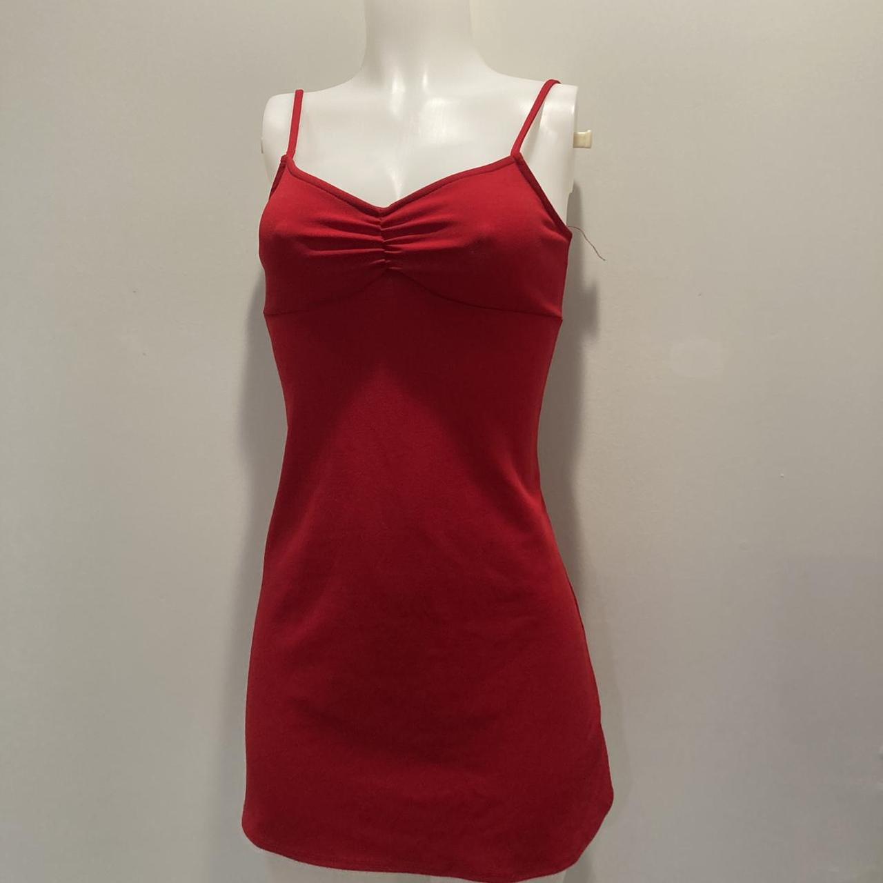 Vintage 90s y2k cherry red mini dress. Made in the... - Depop