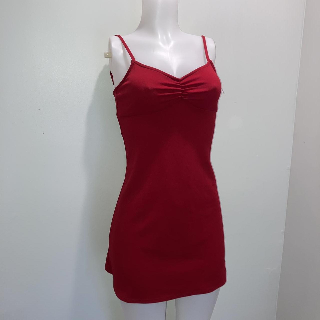 Vintage 90s y2k cherry red mini dress. Made in the... - Depop