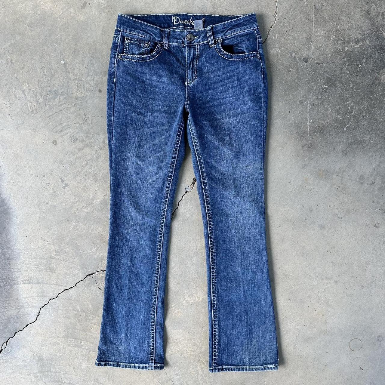 Women's Blue and Black Jeans Depop