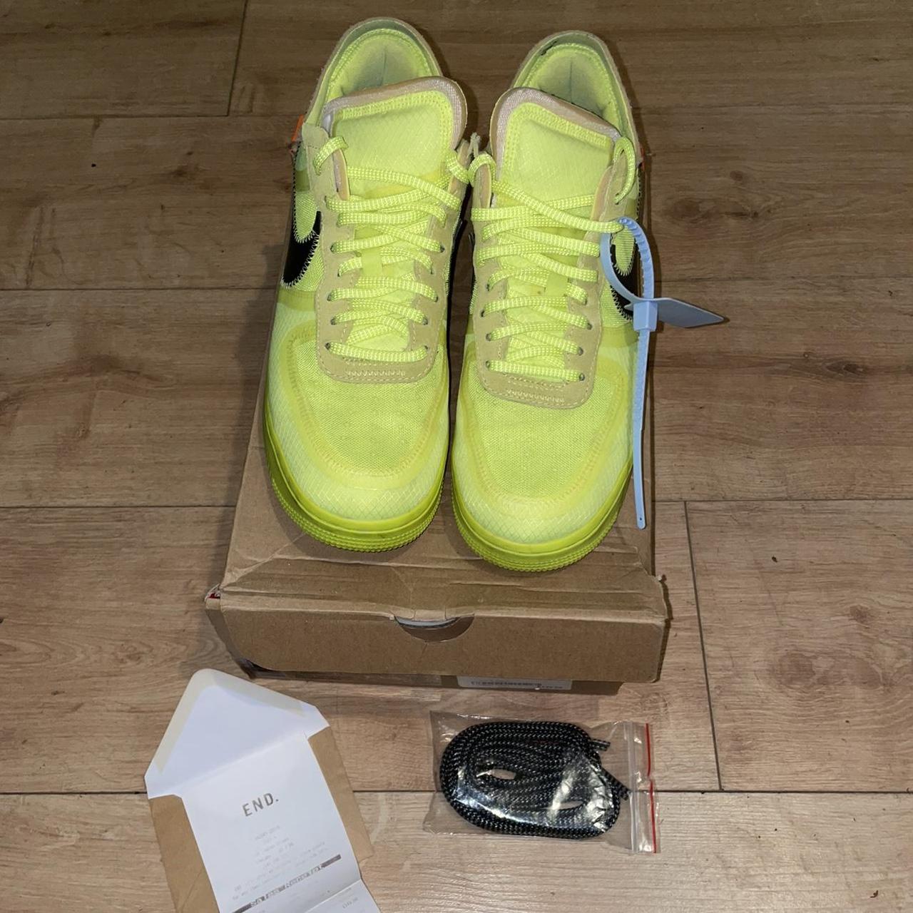 Off White x Air Force 1 Low ‘Volts’ Neon UK 8 fits... - Depop