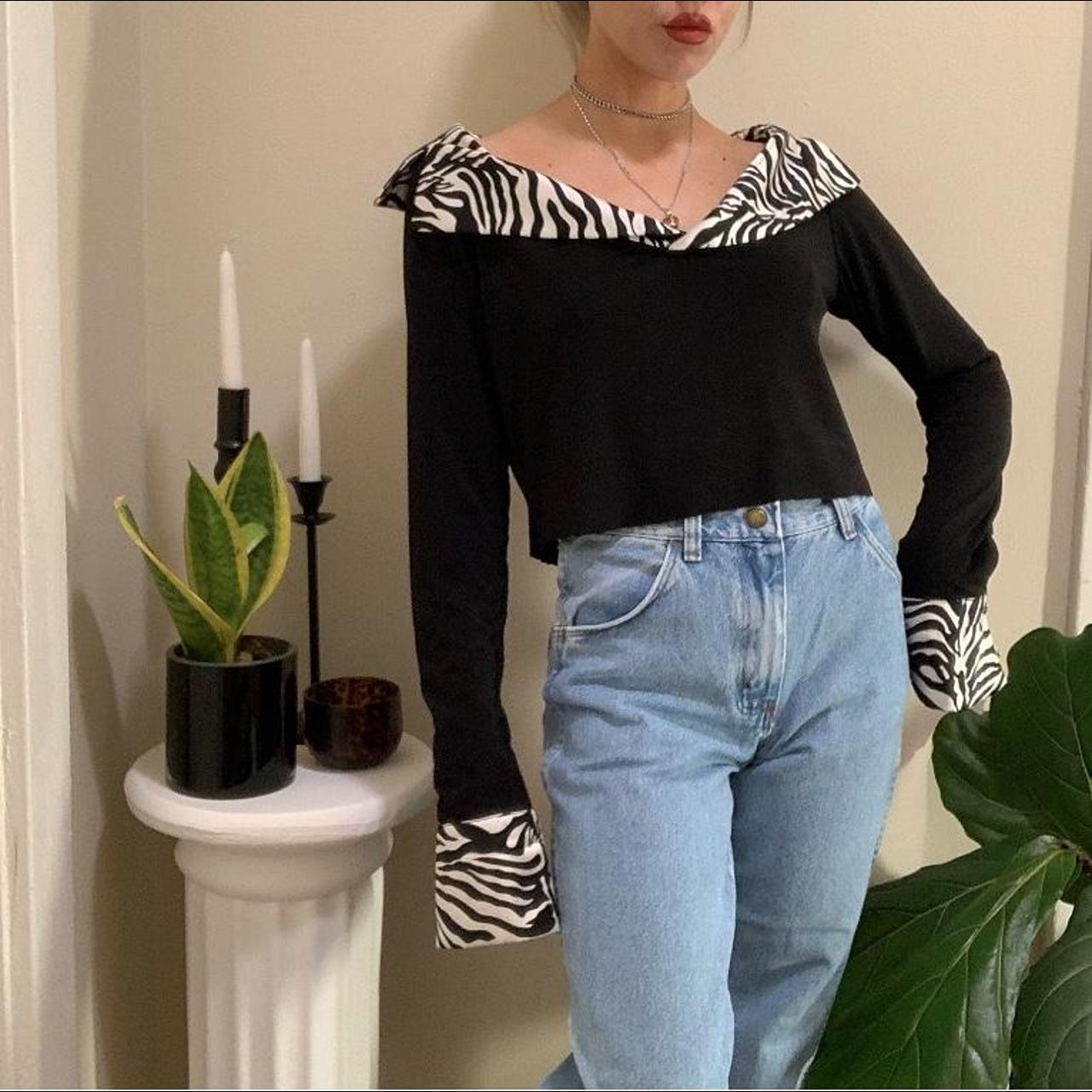 Women's Black and White Blouse