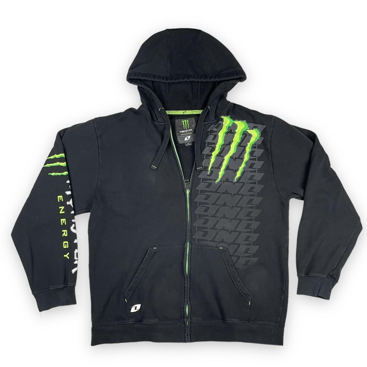 Monster Energy zip-up hoodie Size:... - Depop