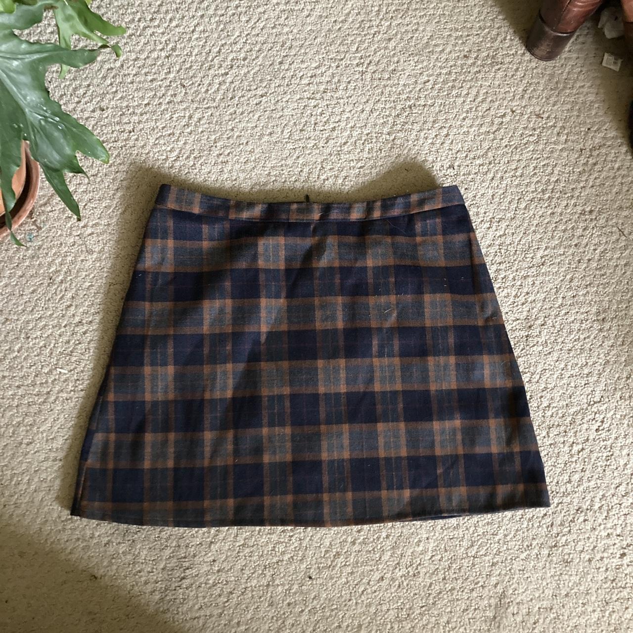 Primark Women's Navy and Orange Skirt | Depop