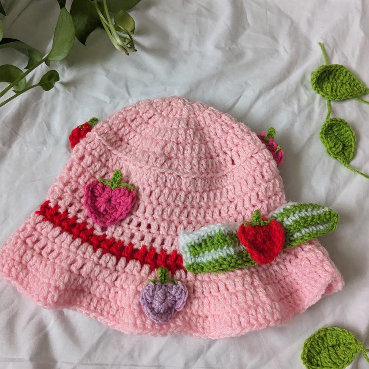 🍰🍓 handmade strawberry shortcake crochet hat 🍓🍰 Depop