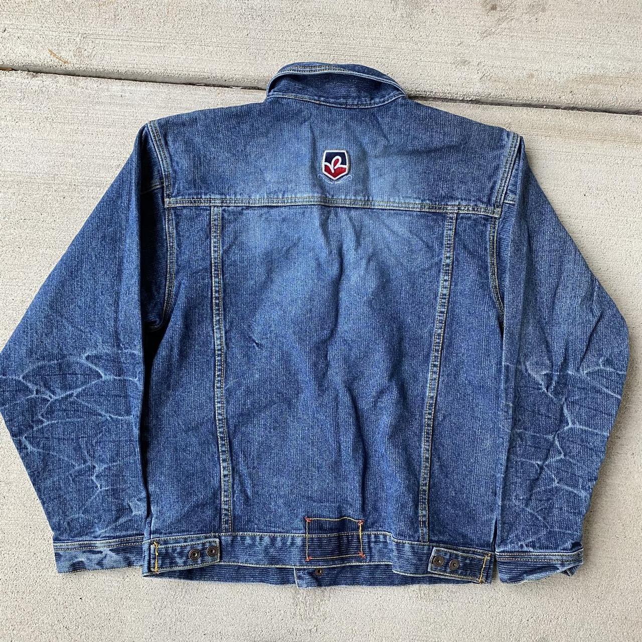 Y2K Rocawear Denim Jacket with unique stich pattern... - Depop