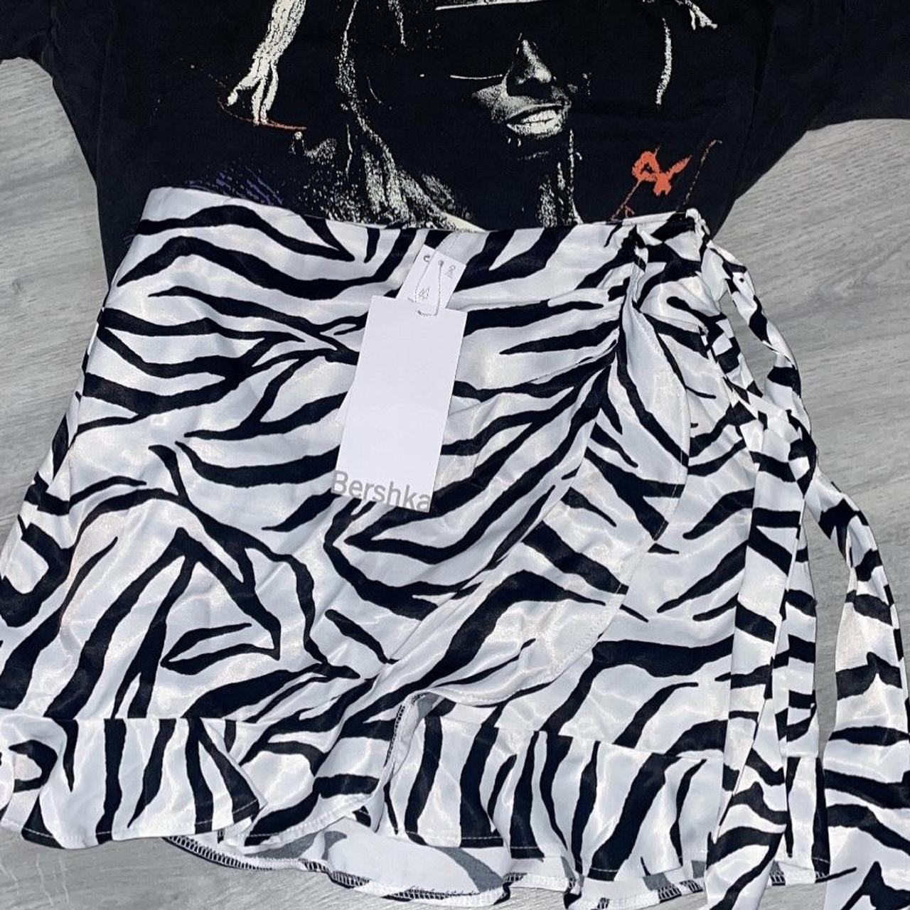 Zebra print skirt from bershka never worn Size xs Depop