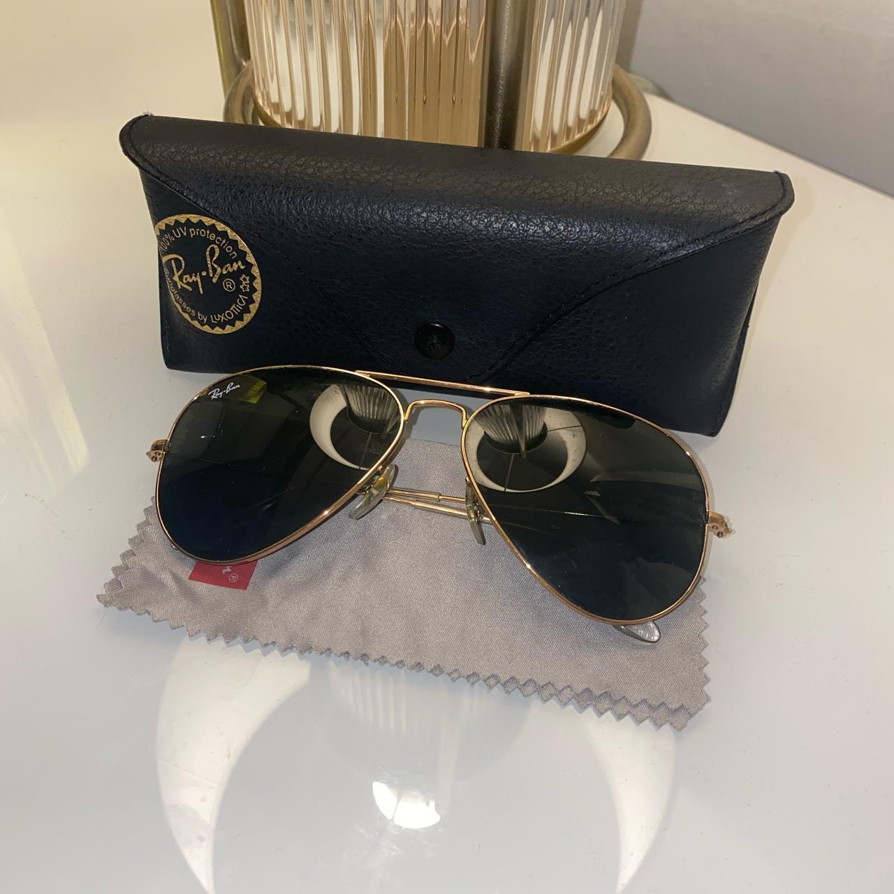 Ray-Ban Women's Gold Sunglasses | Depop