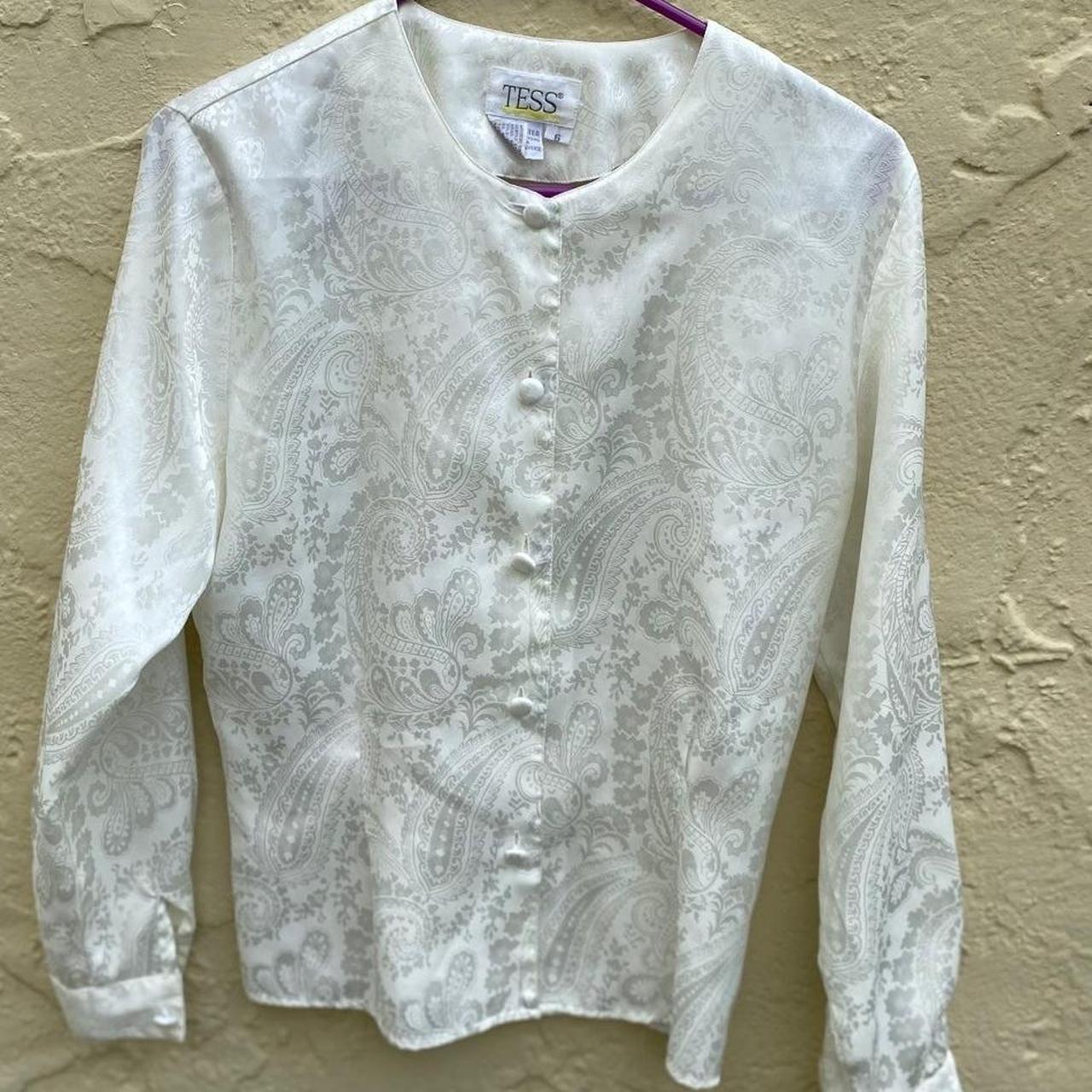 Source Unknown Women's Blouse - White - 6 – Vinta… - image 1