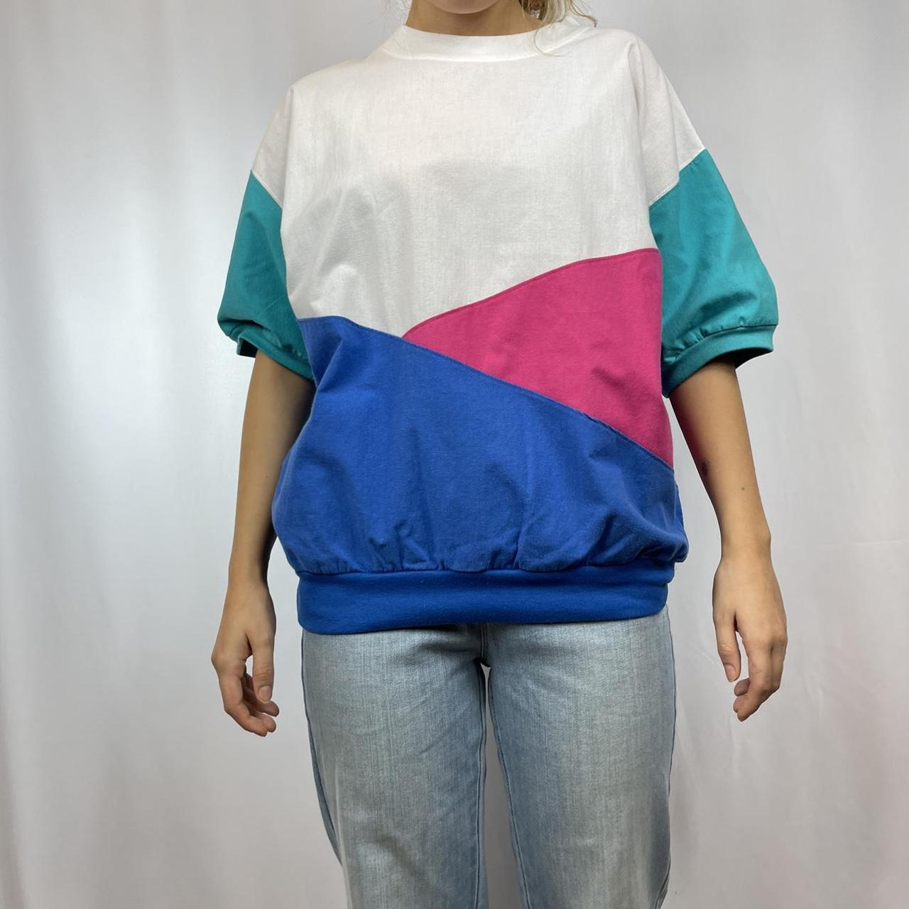 トップス unknown 80s 90s color blocking shirt Vintage 90s Color Block Button up Shirt Small - 1990s Pastel
