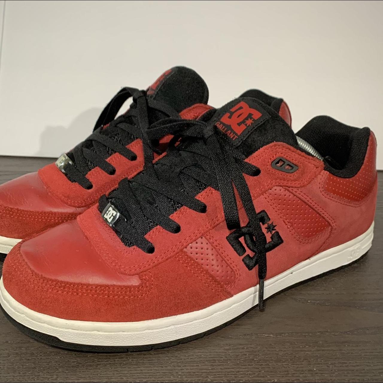 Vintage DC Gallant Sig Shoe Red Suede leather Size... - Depop