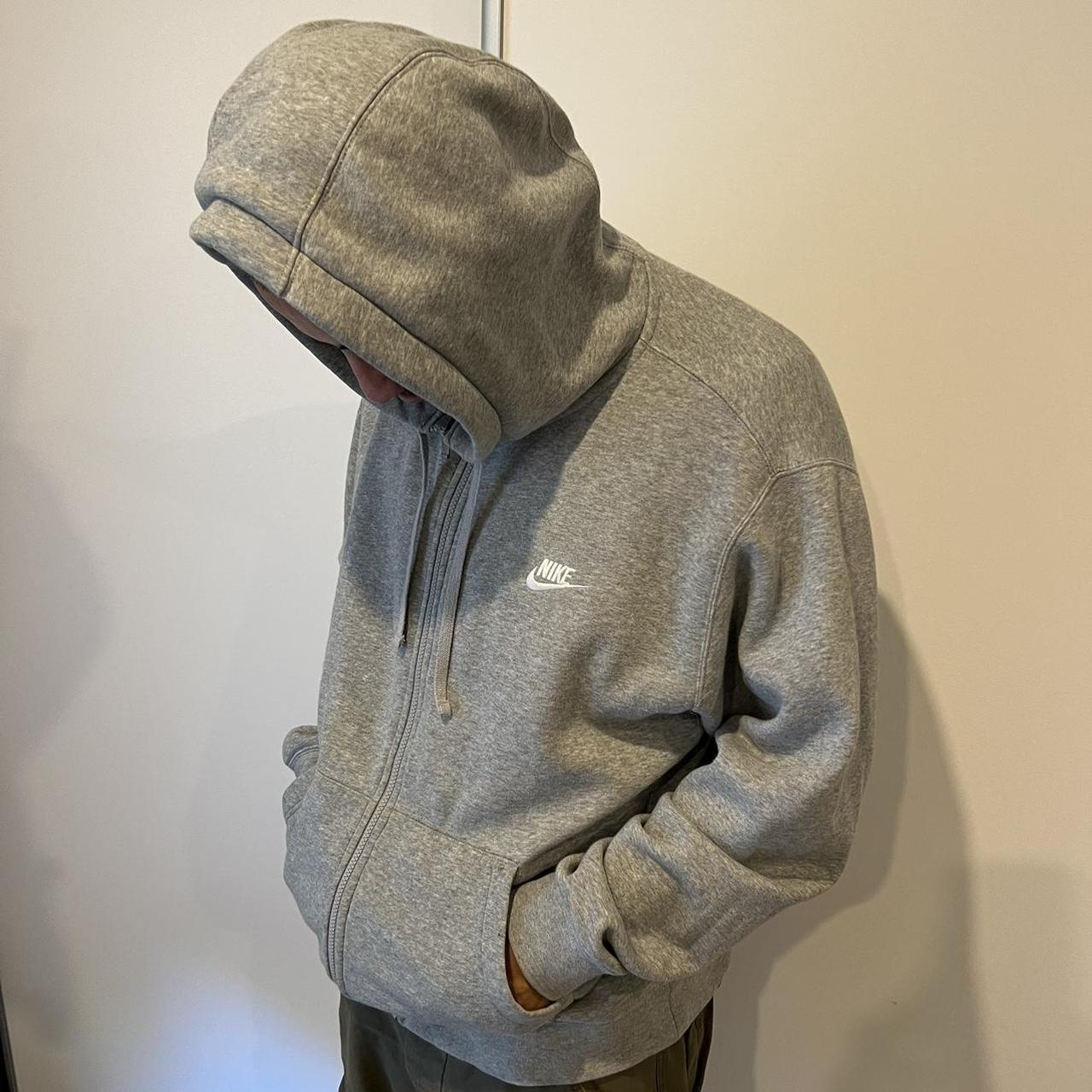 mens grey nike hoodie zip
