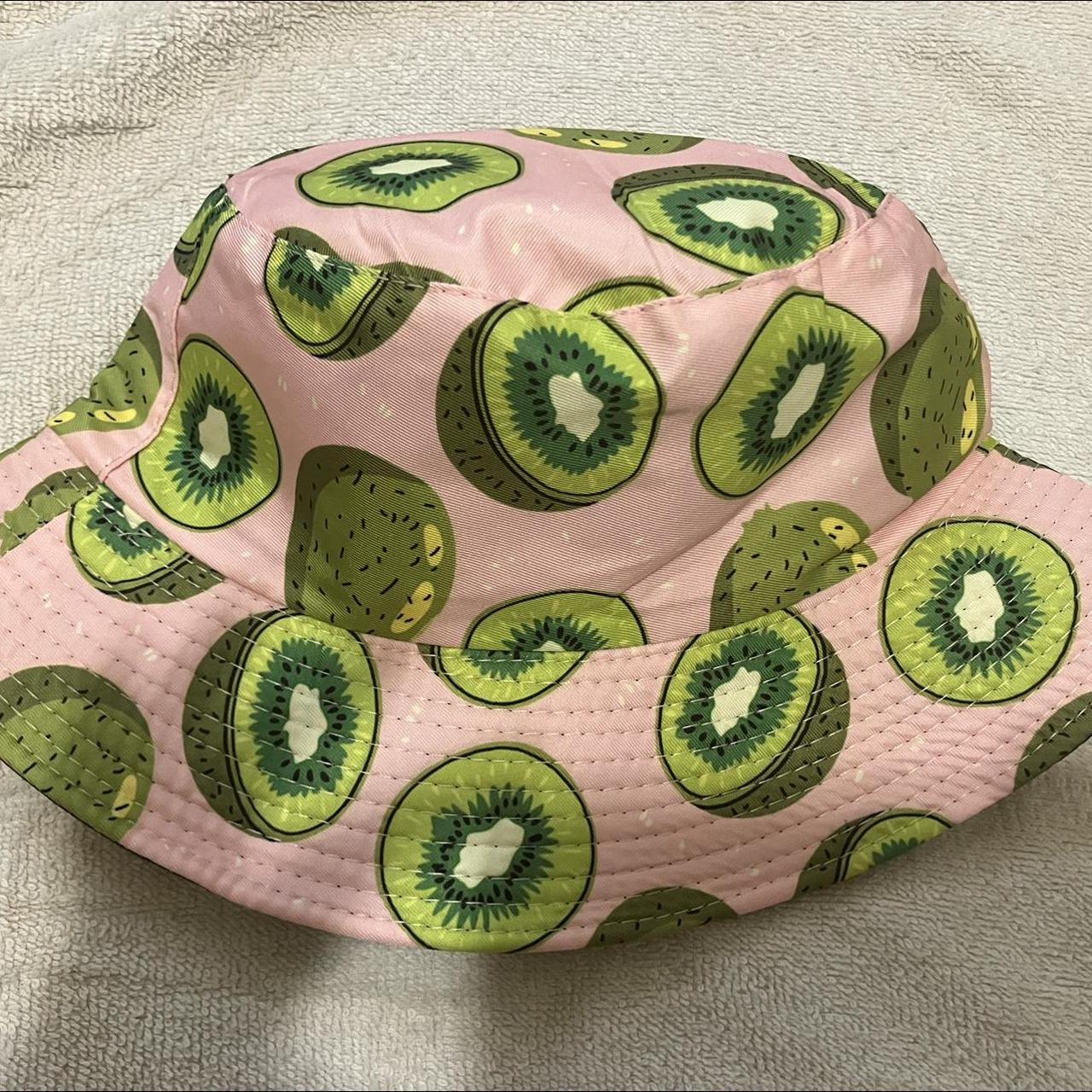 Urban Outfitters Women's Pink and Green Hat Depop