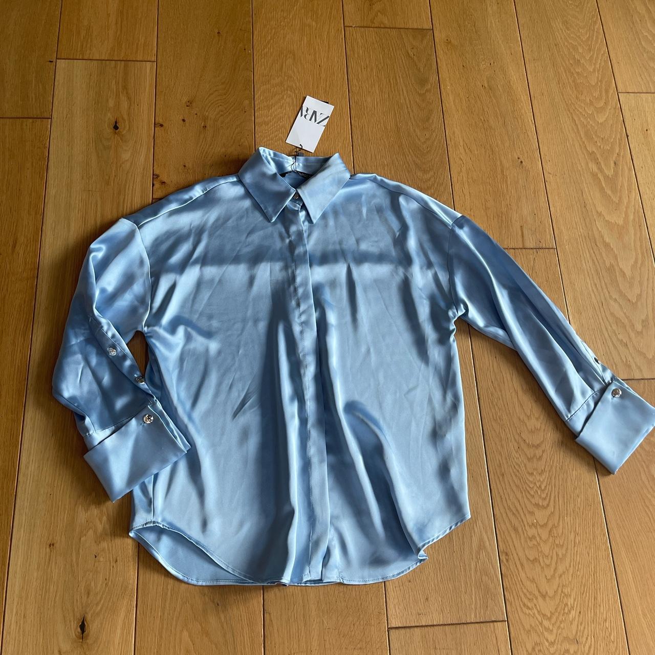 Zara Women's Blue Shirt | Depop