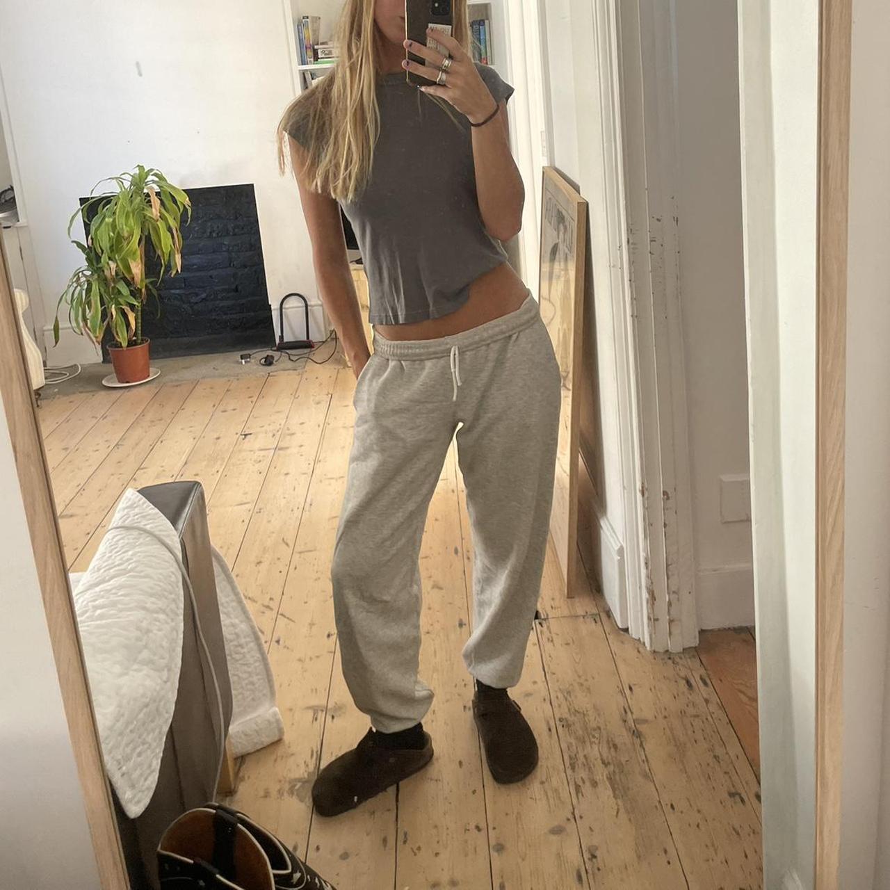 Simple grey joggers. Shown on a size 6/8 - Depop