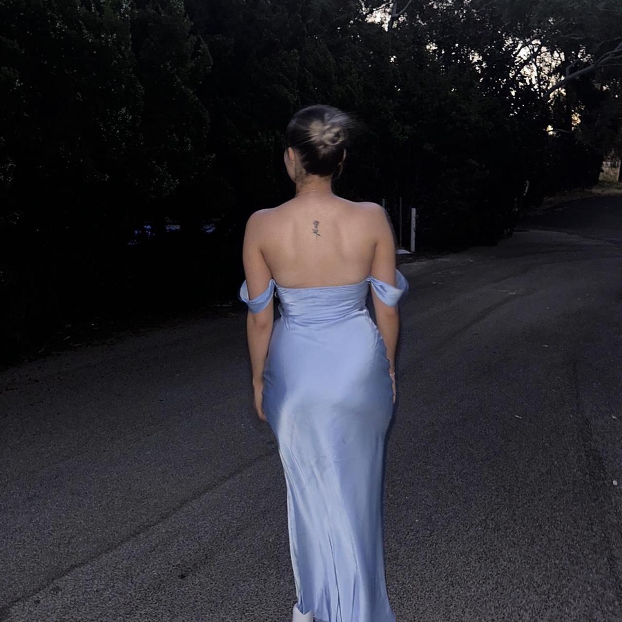Ella Light Blue Off Shoulder Formal Dress – Beginning Boutique
