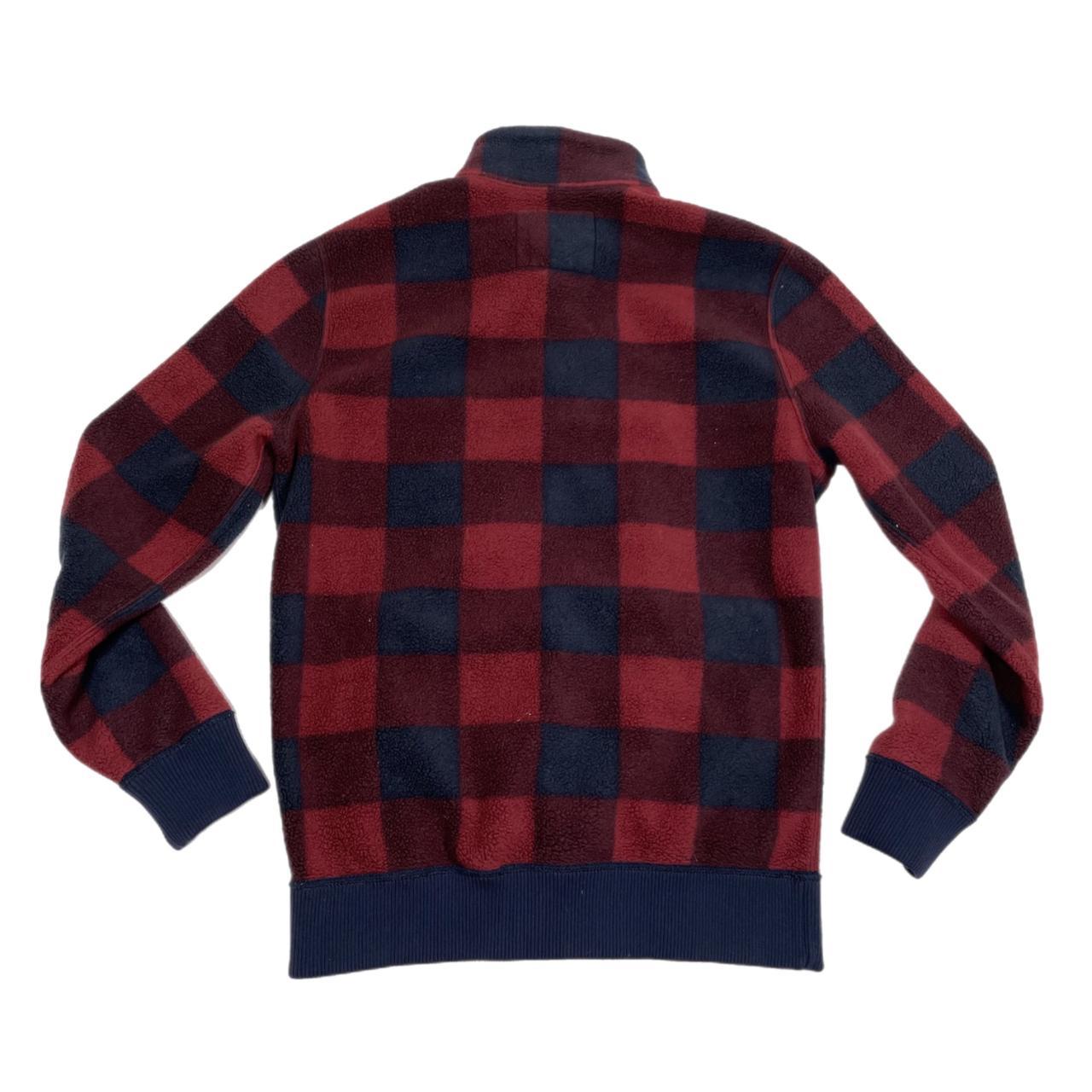 Abercrombie & Fitch plaid quarter zip fleece jacket... Depop
