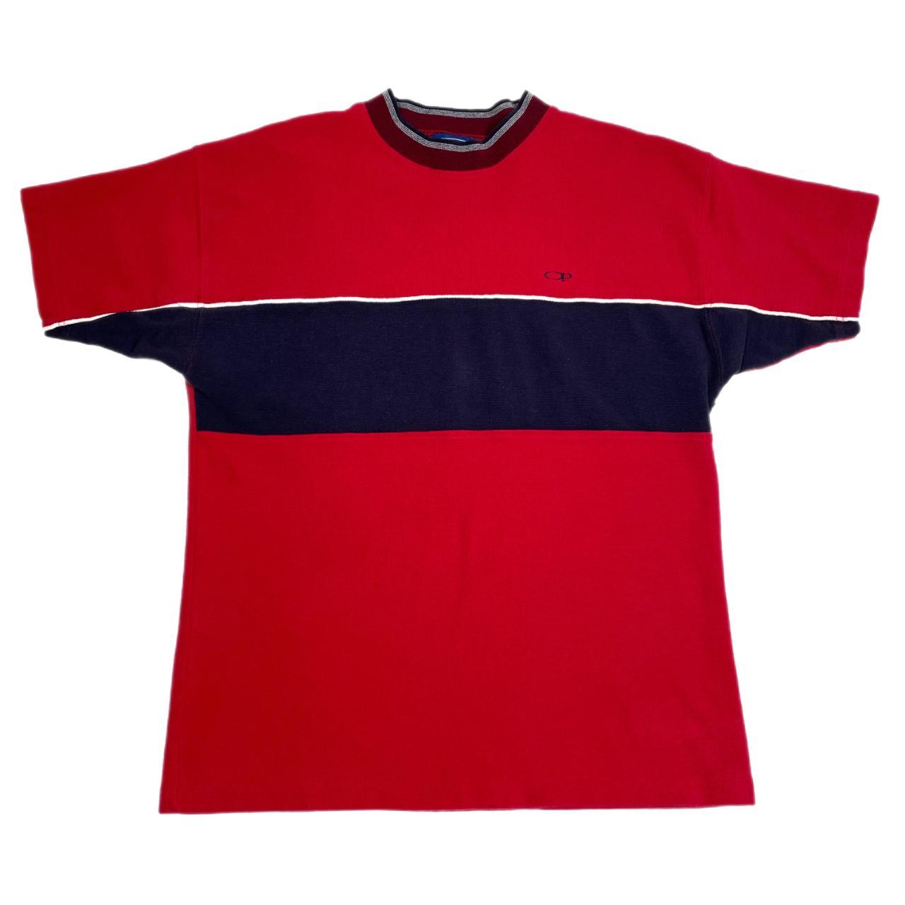 Ocean Pacific Men's Red and Navy T-shirt